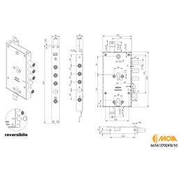 European cylinder armored lock MOIA 6654/280DFB/S1