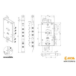 European cylinder armored lock MOIA 6654/281DFB/S2