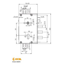 MOIA RCI 664/380 RFB REVERSIBLE European Cylinder Armored Lock