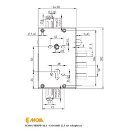 MOIA RCI664/380RFB +21.5 REVERSIBLE European Cylinder Armored