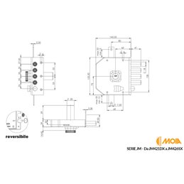 Serratura di sicurezza laterale MOIA JM421 chiave punzonata