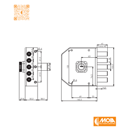 Lateral security lock MOIA JA421 (Antonioli/Auno) punched key