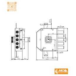 MOIA JA423 security lock (Antonioli / Auno) punched key