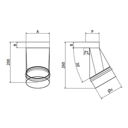 Connection nozzle with slot for fireplace grill BF DESIGN