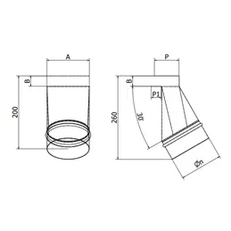 Connection nozzle with slot for fireplace grill BF DESIGN