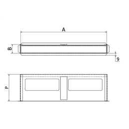 Counterframe for fireplace grille nozzle rectangular DESIGN