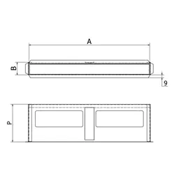 Counterframe for fireplace grille nozzle rectangular DESIGN