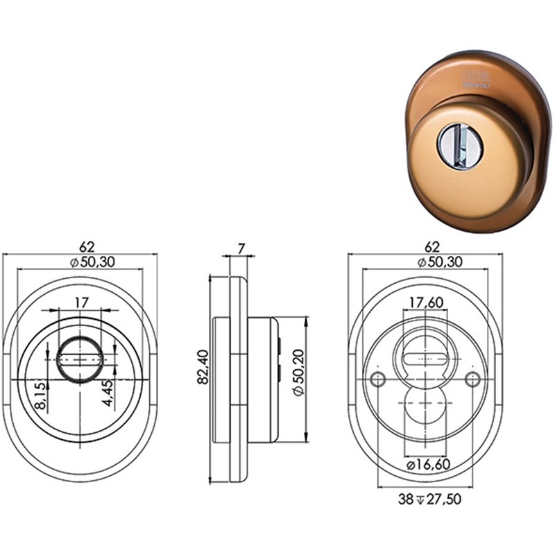 Protezione per Cilindro di sicurezza MOIA KITAT/H25BR