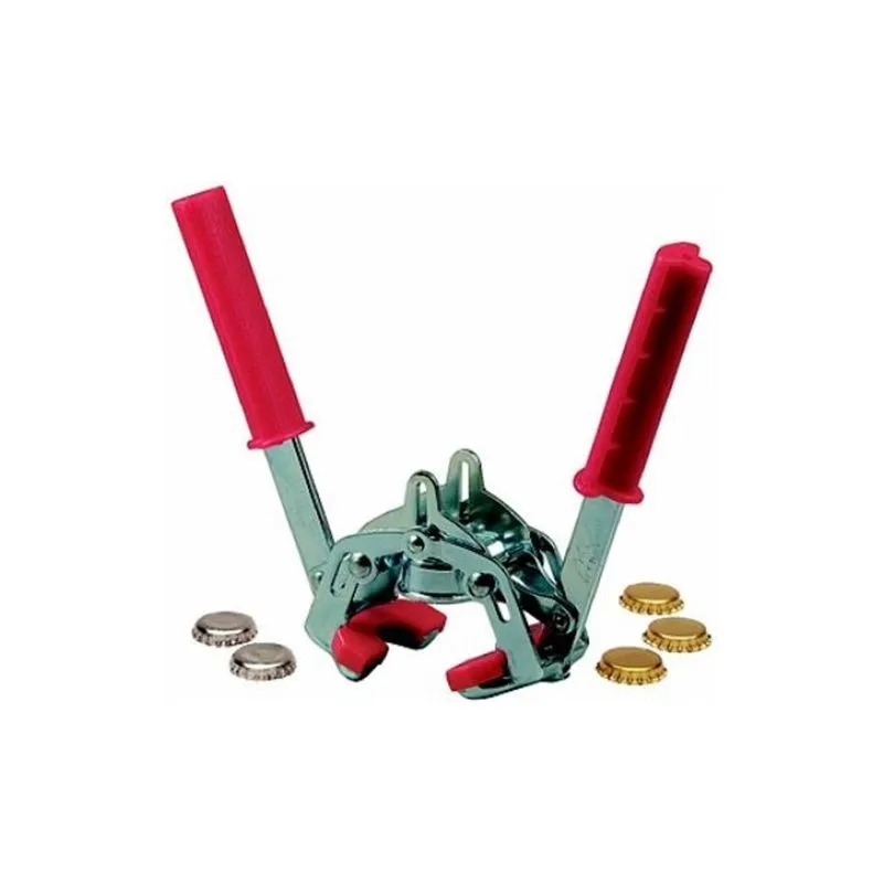 Double lever capper for crown caps