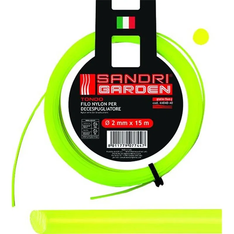 Nylon line for brushcutter section. round d.2.0mm 15 mtl