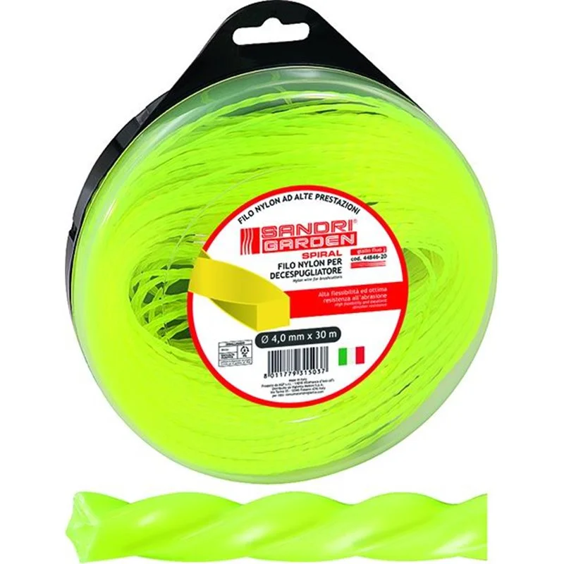Filo in nylon per decespugliatore sez. spirale d.4.0mm 30 mtl.