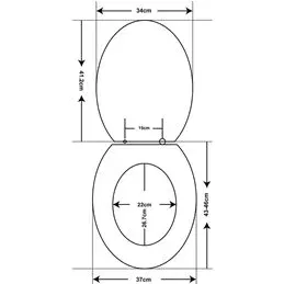 Universal toilet seat with slow closing VIGOR AUSTIN in MDF wood