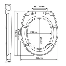 Universal toilet seat with slow closing VIGOR MEMPHIS Duroplast