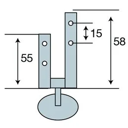 Cerniera per sedile tavoletta WC cromate ala corta - set