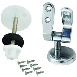 Chrome Toilet Seat Hinge Long Wing - Set
