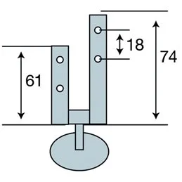Cerniera per sedile tavoletta WC cromate ala lunga - set