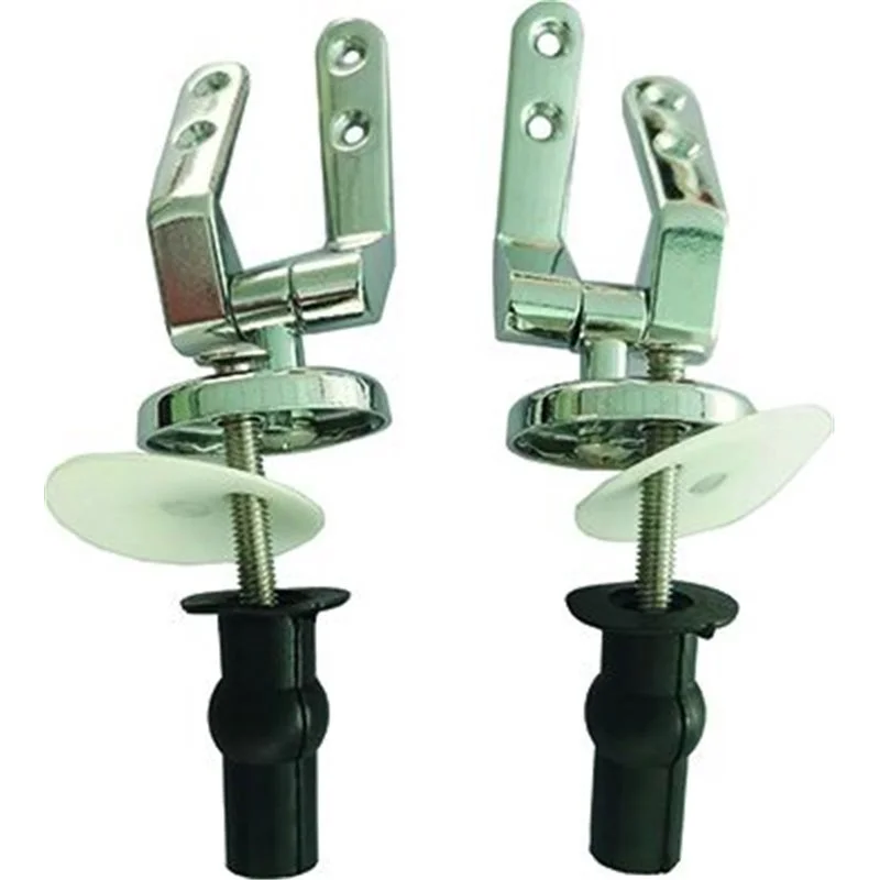 Chrome Expansion Toilet Seat Hinge - Set