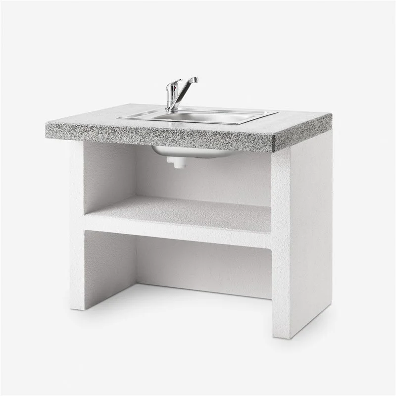 Modulo lavello 90cm in cemento per barbecue Palazzetti