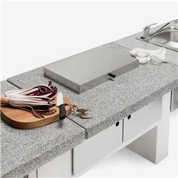 90cm 2-burner gas stove module in concrete for Palazzetti