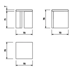70cm concrete corner module for Palazzetti barbecue