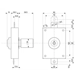 Lock Mottura 34.321 int. knob / ext. key
