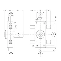 Lock Mottura 34.322 int. key. ext. key