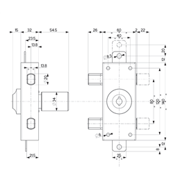Lock Mottura 34.327/SP int. pin key