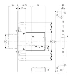 Mottura 40.707 mortise lock with triple single key (pack of 6)