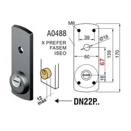 Anti-tear plate for DISEC DN22PST overhead shutter lock