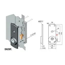 Anti-tear plate for DISEC DN28PST overhead shutter lock