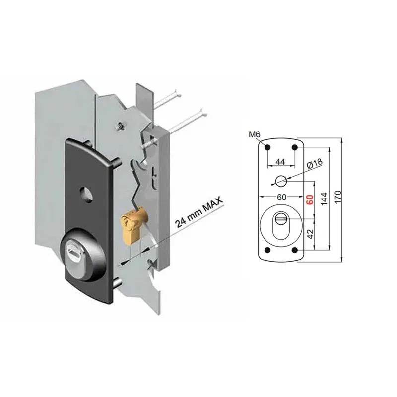 Anti-tear plate for DISEC DN129PD-1AN overhead shutter lock Anti-tear plate for DISEC DN129PD-1AN overhead shutter lock