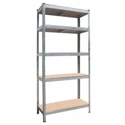 Scaffale metallico in kit ad incastro 5 piani in legno cm.90x40x180H 