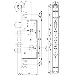 Security door lock Mottura 72.130