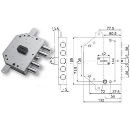 Security door lock Mottura 89C755