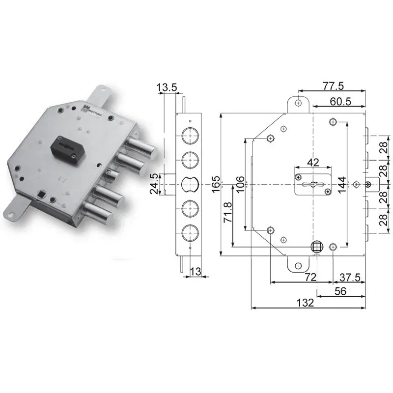Security door lock Mottura 89C755 Security door lock Mottura 89C755