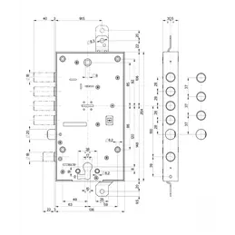Security door lock Mottura 54.597 plurisystem