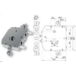 Serratura porta blindata Mottura 89E306W54T tipo ESETY (Tesio)