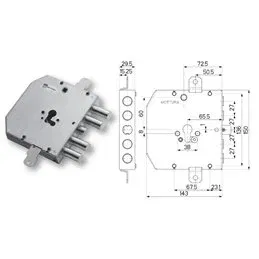 Mottura 89E310W27T ESETY type armored door lock (Tesio)