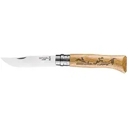 Opinel Virobloc N.8 VRI ANIMALIA knife with pyrographed handle