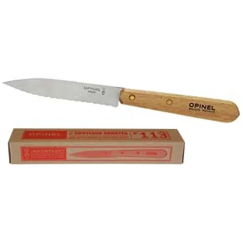 Coltello OPINEL 113 seghettato da cucina manico legno faggio