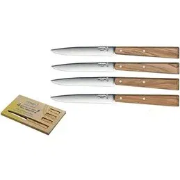 Coltello OPINEL 125 da tavola set 4 pezzi manico legno ulivo