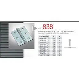 HINGES 838/ 70 HEAVY Fixed pin