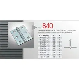 840/100 HEAVY HINGES Removable pin
