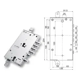 Security door lock Mottura 89.8589EF/Q Euro profyle for EFFEPI