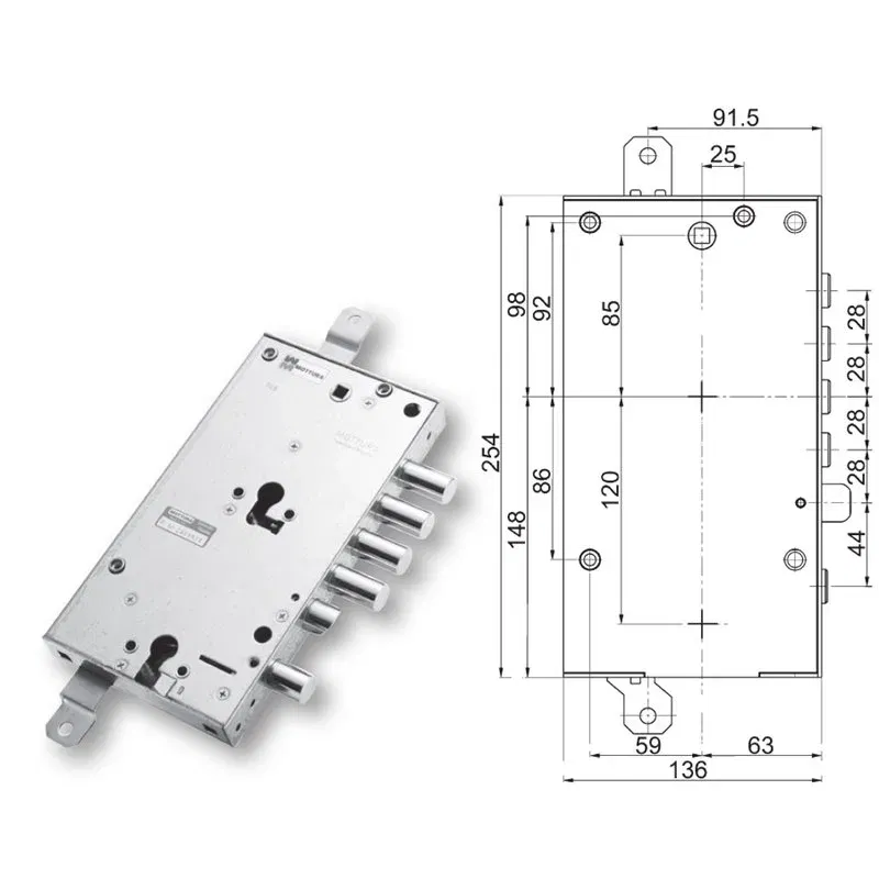 Security door lock Mottura 89.8589EF/Q Euro profyle for EFFEPI
