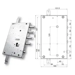 Mottura 89.8461EF/Q triple 1/2g EFFEPI armored door lock