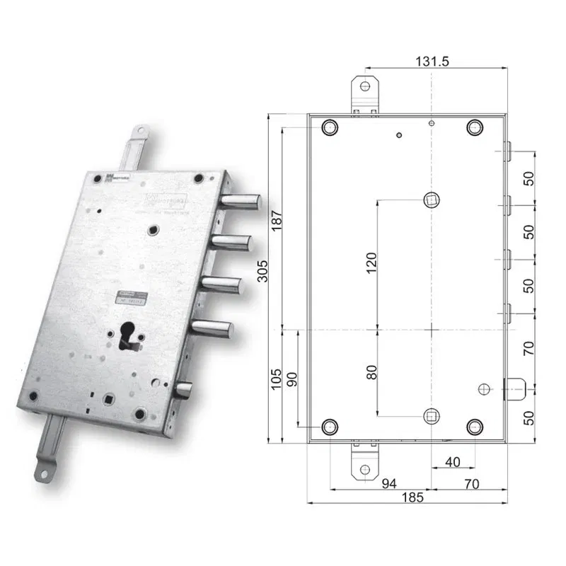 Mottura 89.8461EF/Q triple 1/2g EFFEPI armored door lock