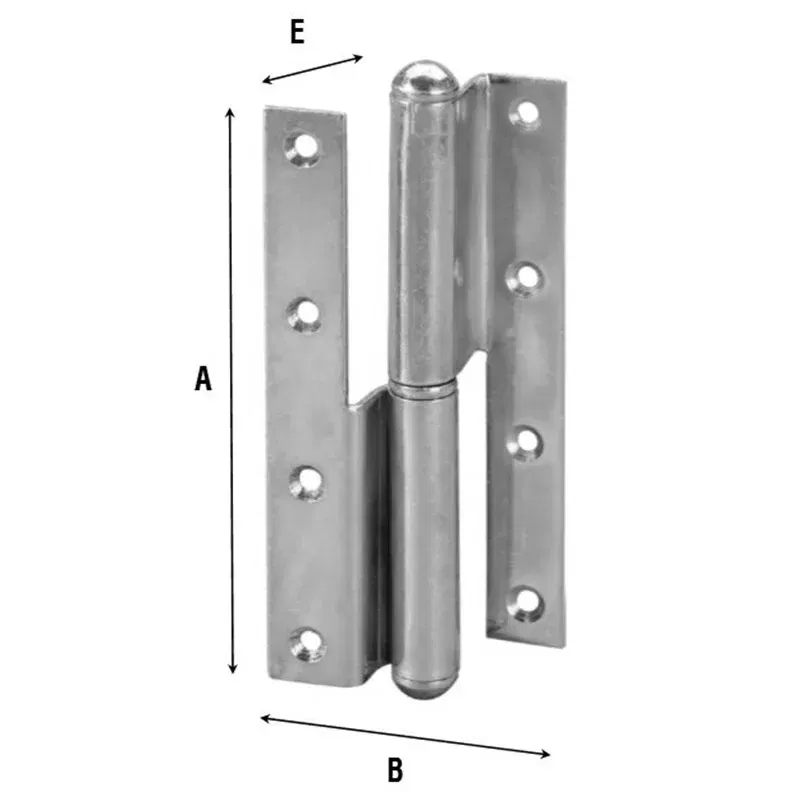 Iron book hinge bent for doors 108 100x65