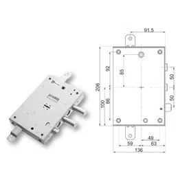 Security door lock Mottura 89.571FAP for FAPA