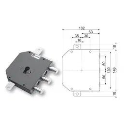 Security door lock Mottura 89.8620FA/T for FAPA